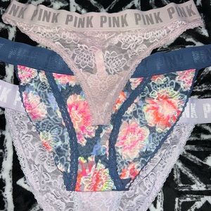 3 Medium PINK Victoria’s Secret Panties (Bundle)